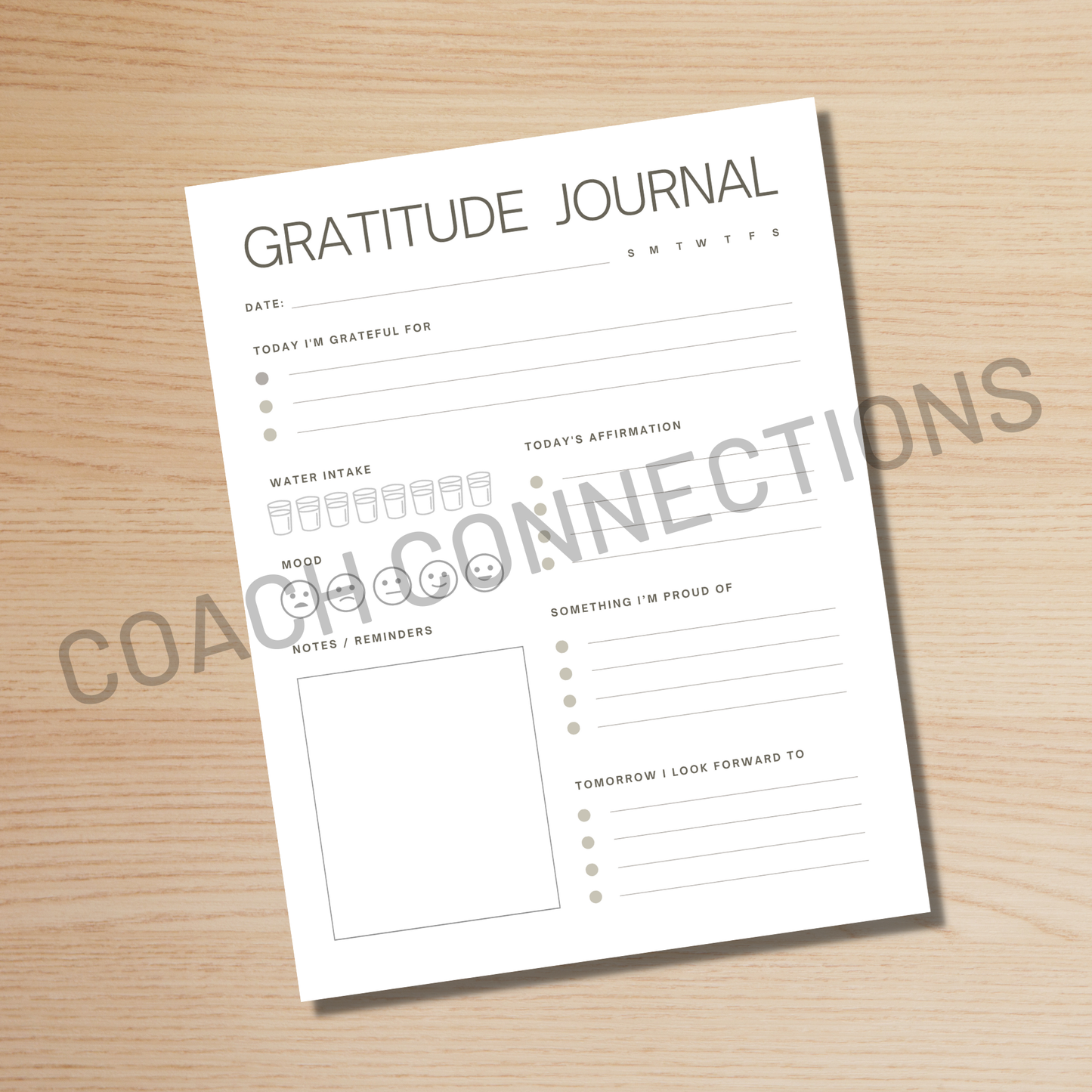 Gratitude Journal Worksheet