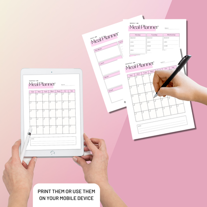 Daily, Weekly and Monthly Meal Planner