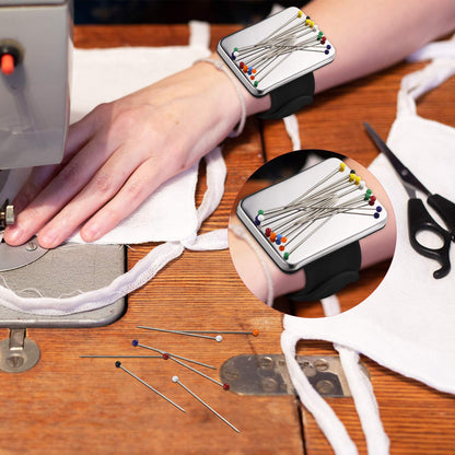 Magnetic Wrist Sewing Pincushion with Pins